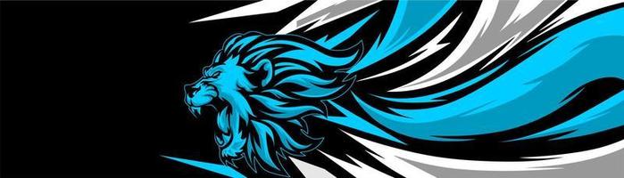 Abstract Car decal design vector. Graphic abstract lion head stripe racing background kit designs for wrap vehicle, race car, rally, adventure and livery vector