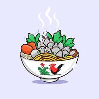 Indonesian famous food Bakso vector illustration