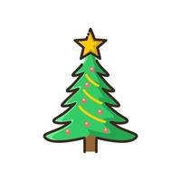 Christmas tree with star icon vector, vector