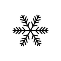 Simple black snowflake with rounded corners. Vector icon.