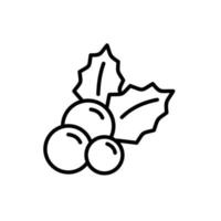 christmas balls and leaves icon vector