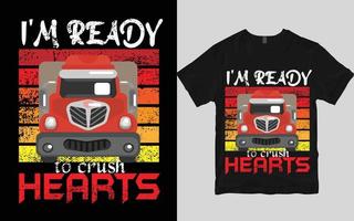 Truck t shirt design vector