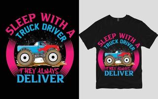 Truck t shirt design vector