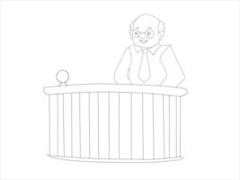 Old man line art vector