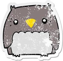 distressed sticker of a cute cartoon owl vector