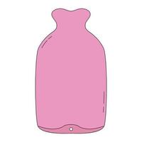 Pink heating pad in cartoon style. Esmarch mug for douching. Vector illustration isolated on white background