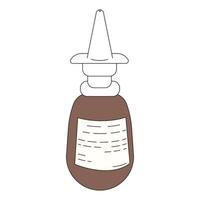 medicamento para la secreción nasal en forma de aerosol. ilustración vectorial en estilo de dibujos animados de bolsa de hielo aislada sobre fondo blanco vector