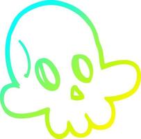 cold gradient line drawing cartoon halloween skull vector