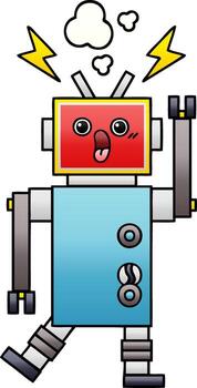 gradient shaded cartoon robot malfunction vector