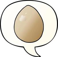 cartoon egg and speech bubble in smooth gradient style vector