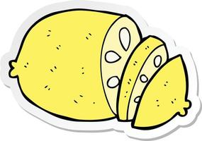 sticker of a cartoon sliced lemon vector