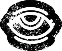 eye symbol distressed icon vector