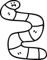 quirky line drawing cartoon worm vector