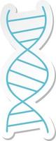 sticker of a cute cartoon DNA strand vector