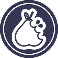 juicy pear circular icon vector