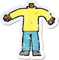 retro distressed sticker of a cartoon male body vector