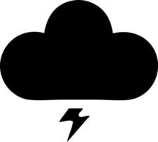 flat symbol thunder cloud vector