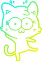 cold gradient line drawing cartoon surprised cat vector