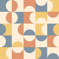 Geometric abstract pattern in retro colors or modern vintage colors. Mid century modern pattern. Vector illustration