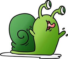 gradient cartoon of a slimy snail vector