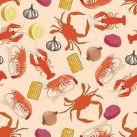 Seafood Boil Pattern vector