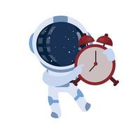 3d Render Astronaut with Alarm Clock Create Clipping Path vector