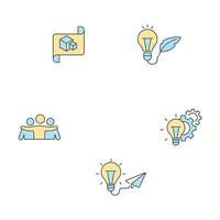 Design thinking icons set . Design thinking pack symbol vector elements for infographic web