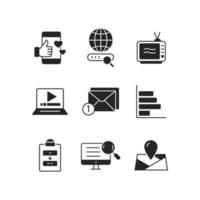 Digital marketing icons set . Digital marketing pack symbol vector elements for infographic web