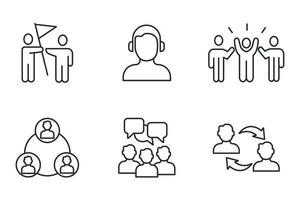 working together icons set . working together pack symbol vector elements for infographic web