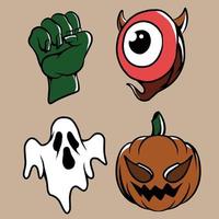 ilustración vectorial de conjunto de halloween hecha especialmente para las necesidades de marca publicitaria y más vector