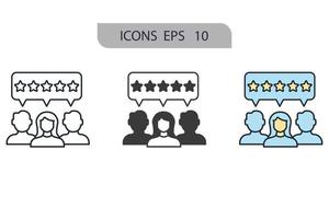 iconos de reputación símbolo elementos vectoriales para web infográfico vector