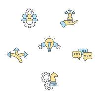 Leadership icons set . Leadership pack symbol vector elements for infographic web