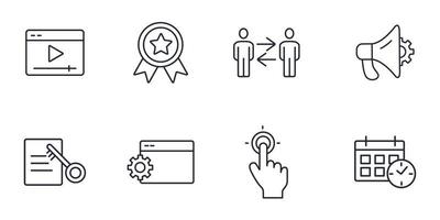 Digital marketing icons set . Digital marketing pack symbol vector elements for infographic web