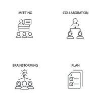 briefing icons set . briefing pack symbol vector elements for infographic web