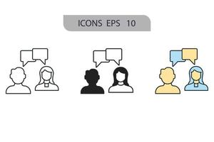 iconos de comunicación símbolo elementos vectoriales para web infográfico vector