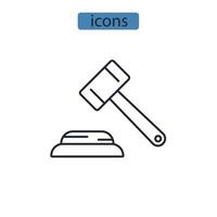 iconos de juicio símbolo elementos vectoriales para web infográfico vector