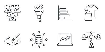 Digital marketing icons set . Digital marketing pack symbol vector elements for infographic web