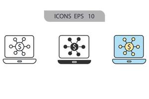 iconos fintech símbolo elementos vectoriales para web infográfico vector