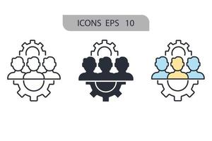 Team Work icons  symbol vector elements for infographic web