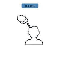 iconos de pensamiento símbolo elementos vectoriales para web infográfico vector