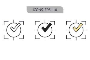 elementos de vector de símbolo de iconos de destino para web de infografía