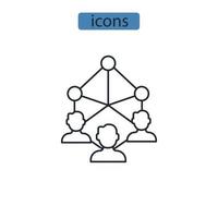 los iconos de desarrollo de terceros simbolizan los elementos vectoriales para la web infográfica vector