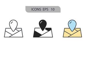 Maps and pins icons  symbol vector elements for infographic web