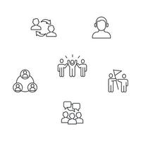 working together icons set . working together pack symbol vector elements for infographic web