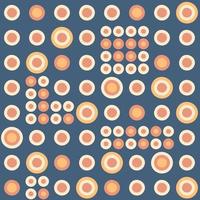 Disorted seamless pattern with round spots in 1970 style. vector