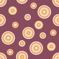 Abstract seamless pattern with round spots in 1970 style. vector