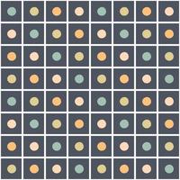 Checkered seamless pattern with round spots in 1970 style. vector