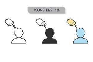 thinking icons  symbol vector elements for infographic web