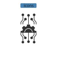 iconos de infraestructura tecnológica simbolizan elementos vectoriales para web infográfico vector