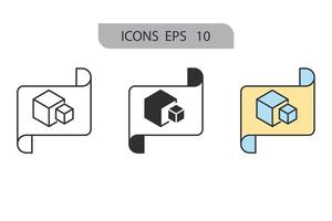prototipo de iconos símbolo de elementos vectoriales para infografía web vector